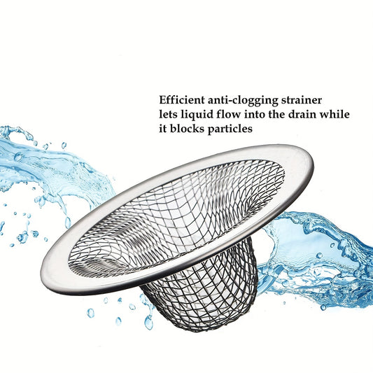 6-Pack Stainless Steel Sink Strainers for Bathroom & Kitchen - Anti-Clogging Drain Filters, Easy Install, Essential Home Accessories